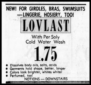 1966: Notions, a store in Asheville, North Carolina, posts an ad in the Asheville Citizen Times with an eye-catching price for LOVLAST.